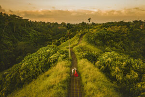 Romantic walk on Campuhan Ridge included in the holiday package to Bali from Nepal, perfect for couples seeking peaceful nature views.