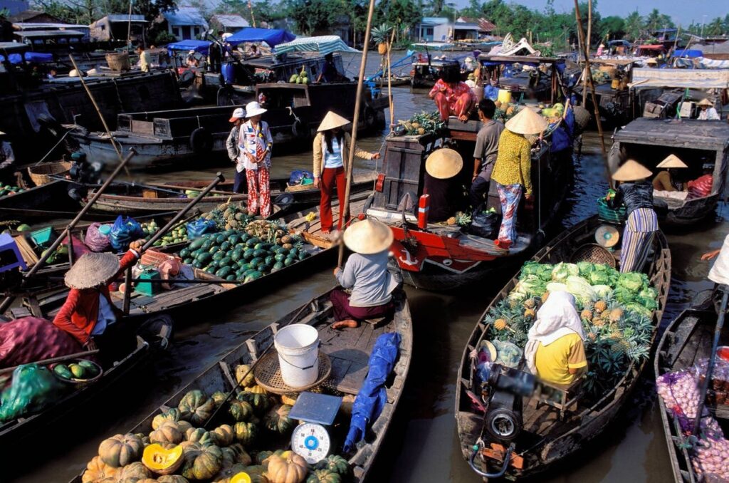 Floating Market in Mekong delta