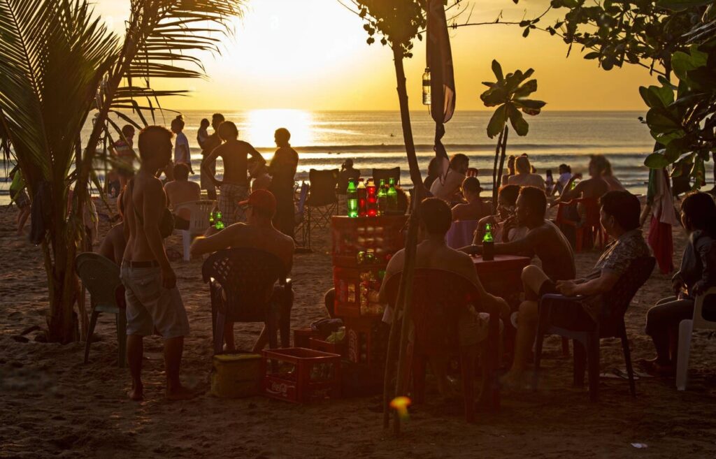 Kuta beach night party