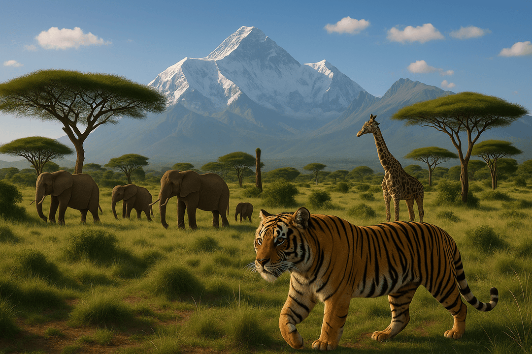 Best safari destinations blended image|Nepal vs Kenya|Nepal Vs Kenya||Masai Mara community|Kenya Safari packages|Wild Beast in Kenya||Tharu Community in Nepal||Safari in Nepal|Tourist Places in Nepal|Chitwan National Park