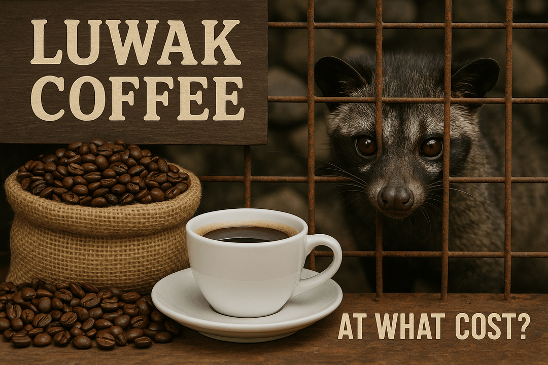 Luwak coffee culture in Bali|Femented Luwak coffe beans from Asian palm civet||Pal civet in cage|Coffee plantation in Ubud||Raw kopi Luwak coffee beans|