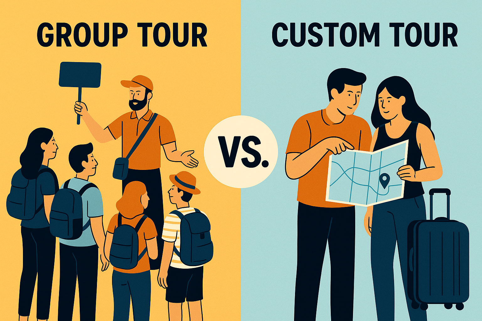 group tour vs custom tour