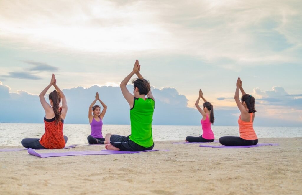 Goa beach yoga